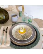 6 Assiettes À
Dessert Jade 20Cm En
Grès Beige Et Vert