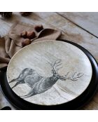 6 Assiettes Plates
Lachat Cerf 26Cm
En Porcelaine