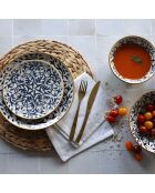 6 Assiettes Creuses
Héraclée 20Cm En Grès
Décor Bleu