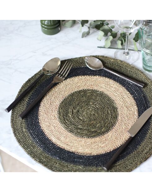 6 Sets De Table Luna
Rond 38Cm En Jonc De Mer
Naturel Et Vert