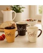 6 Mugs Café Parisien
30Cl En Grès 3 Décors
Assortis