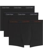 Lot de 3 boxers trunk coupe décontractée noir avec logo craie noir