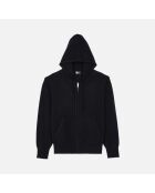 Sweatshirt à capuche en laine & cachemire noir