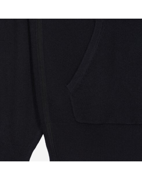 Sweatshirt à capuche en laine & cachemire noir