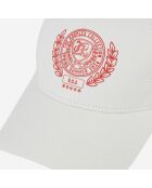 Casquette avec blason blanche