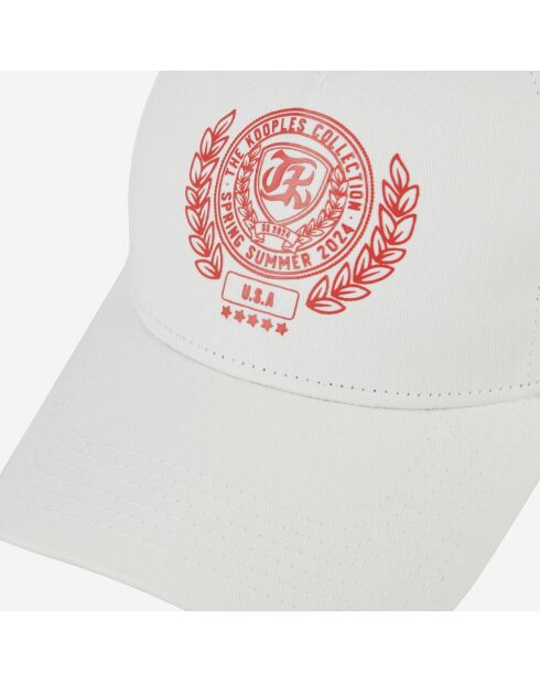 Casquette avec blason blanche