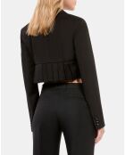 Veste courte plissée 100% laine noire