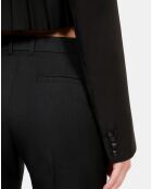 Veste courte plissée 100% laine noire