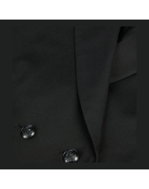 Veste courte plissée 100% laine noire