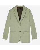 Veste tailleur en lin mélangé vert clair