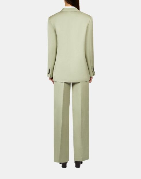Veste tailleur en lin mélangé vert clair