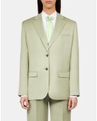 Veste tailleur en lin mélangé vert clair