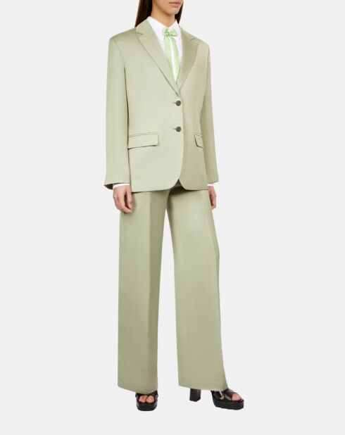 Veste tailleur en lin mélangé vert clair