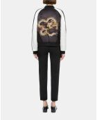 Blouson satiné noir et blanc