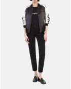 Blouson satiné noir et blanc