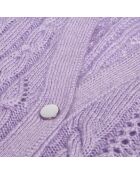 Cardigan en mélange de laine torsadé mauve