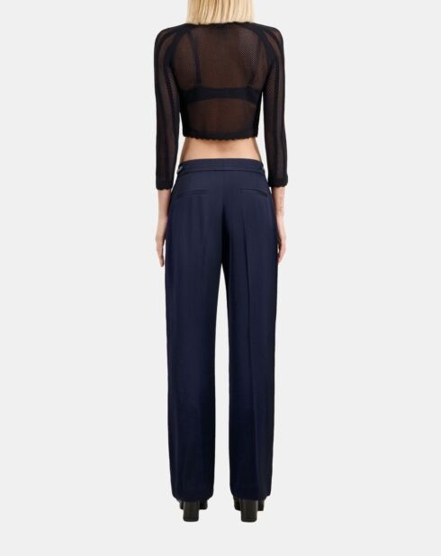 Cardigan court en maille ajourée noir