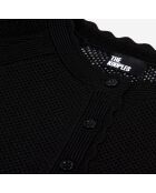 Cardigan court en maille ajourée noir