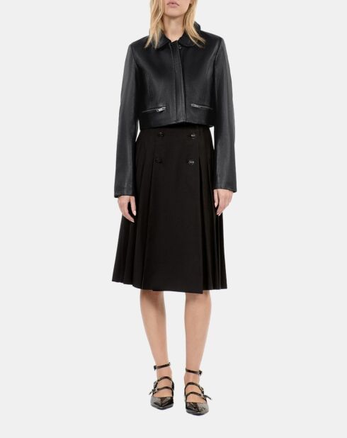 Veste en cuir noir