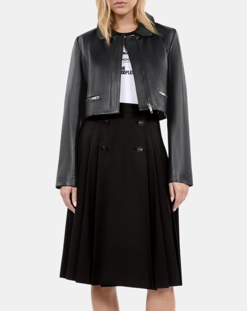 Veste en cuir noir
