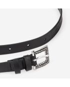 Ceinture fine en cuir noire