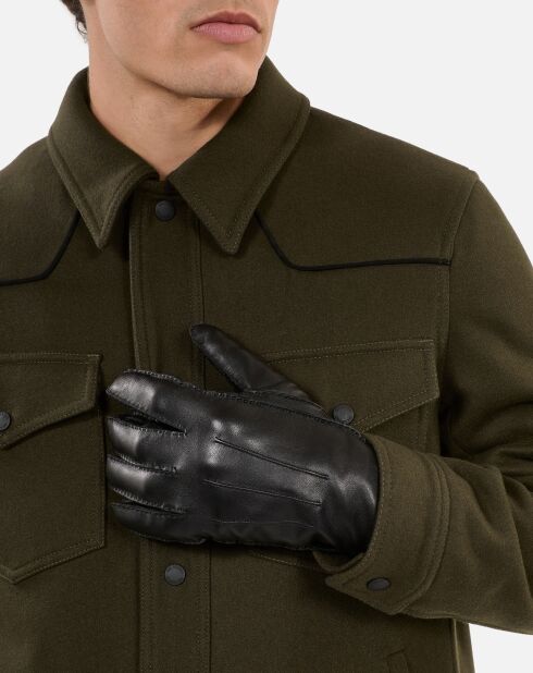 Gants en cuir noirs