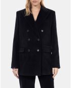 Veste tailleur en velours côtelé noire