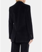 Veste tailleur en velours côtelé noire