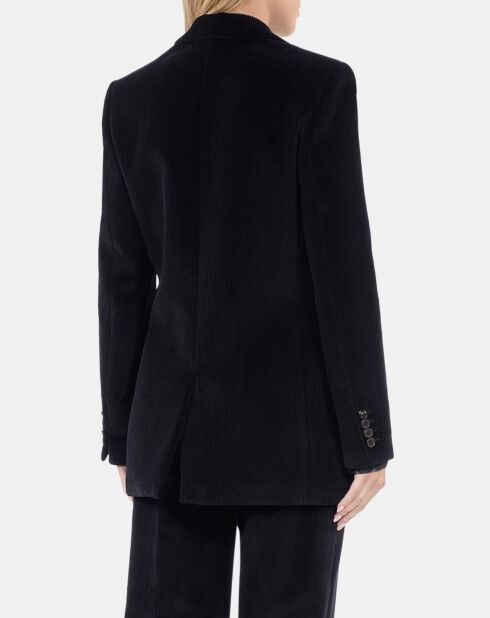 Veste tailleur en velours côtelé noire