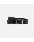 Ceinture en cuir effet crocodile noire