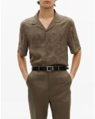 Ceinture en cuir effet crocodile noire