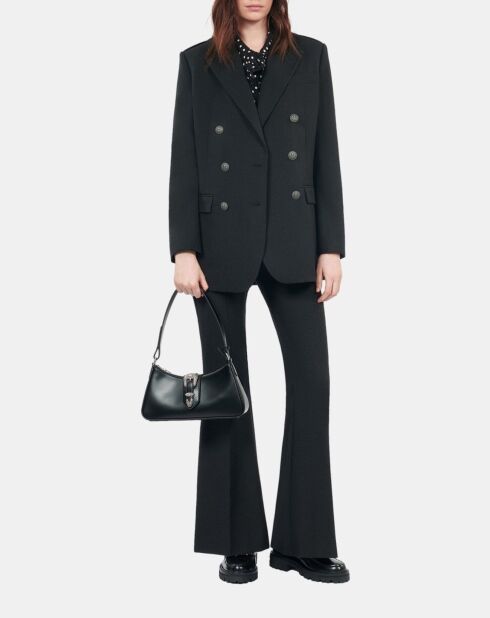Veste tailleur en laine mélangée noire