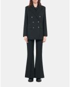 Veste tailleur en laine mélangée noire