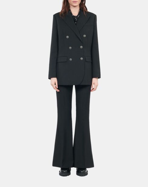 Veste tailleur en laine mélangée noire
