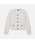 Cardigan en maille torsadée écru