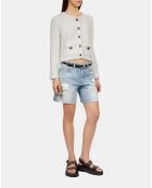 Cardigan en maille torsadée écru