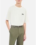 Ceinture fine en cuir avec spikes marron