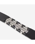 Ceinture en cuir avec pièces métalliques noire