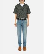 Ceinture en cuir avec pièces métalliques noire