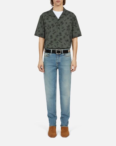 Ceinture en cuir avec pièces métalliques noire