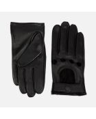 Gants style motard en cuir noirs
