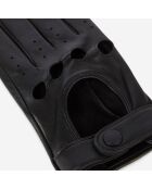 Gants style motard en cuir noirs