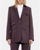Veste tailleur 100% laine marron