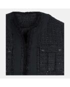 Veste sans manches en tweed noire