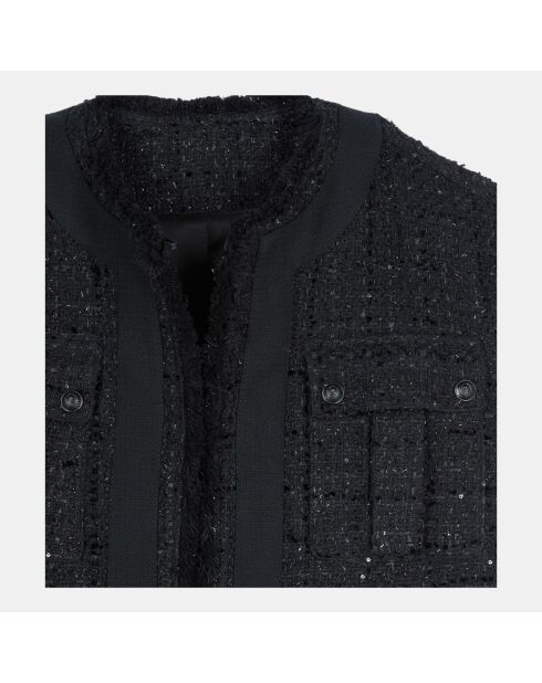 Veste sans manches en tweed noire