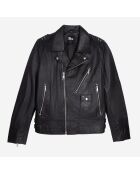 Blouson biker avec studs en cuir noir