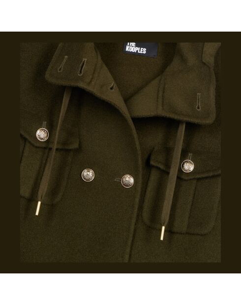 Blouson style officier 100% laine kaki