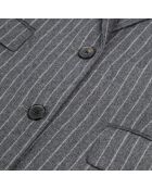 Veste tailleur en laine & cachemire à rayures gris clair