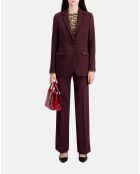 Veste tailleur en crêpe bordeaux
