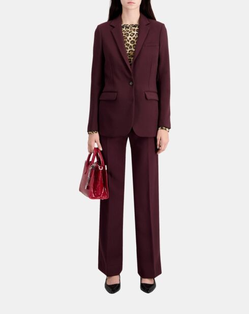 Veste tailleur en crêpe bordeaux